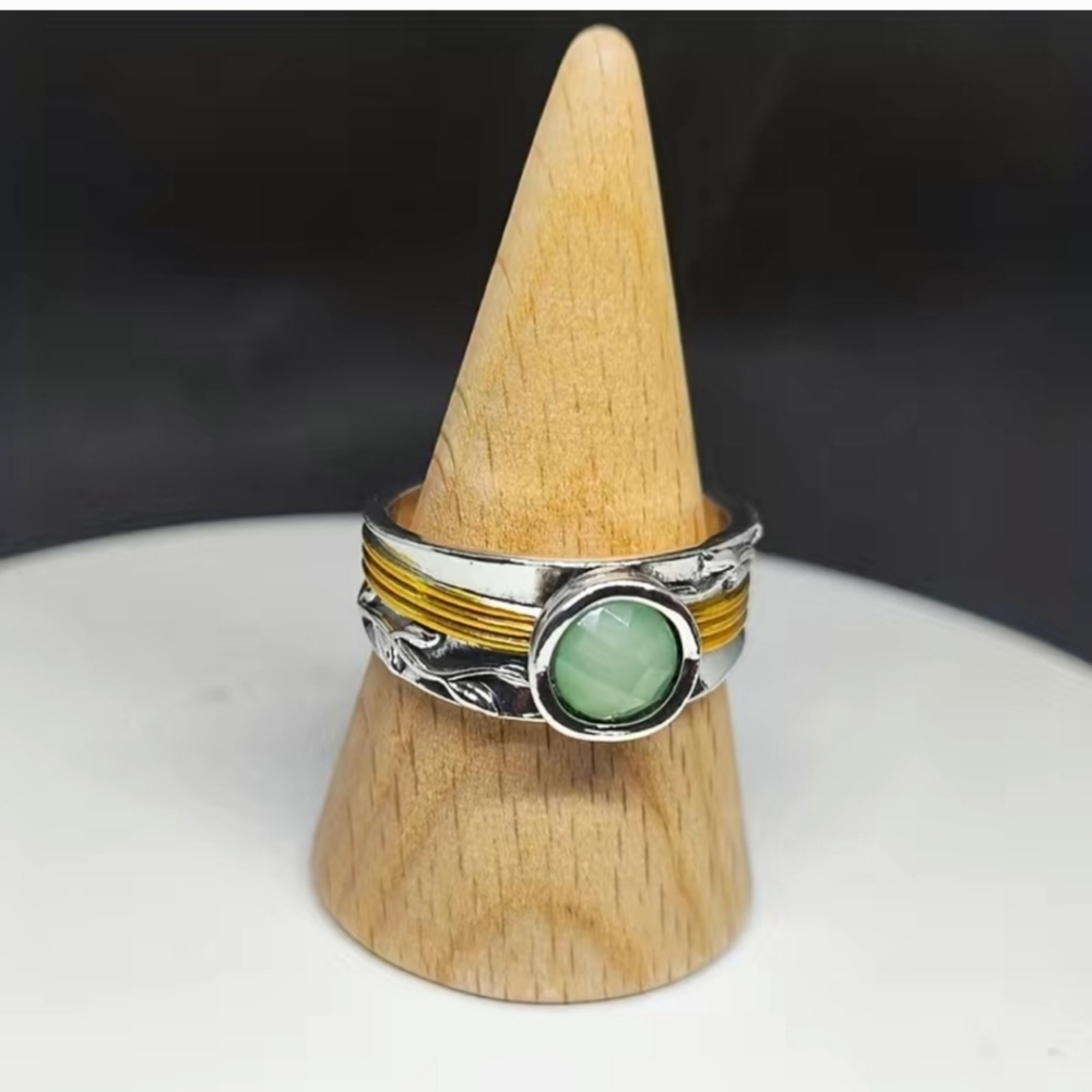 Brand New Turquoise Bohemian Silver Ring, Size 8 - Picture 3 of 4
